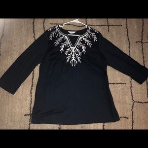 Croft and Barrow Navy Tunic sz L